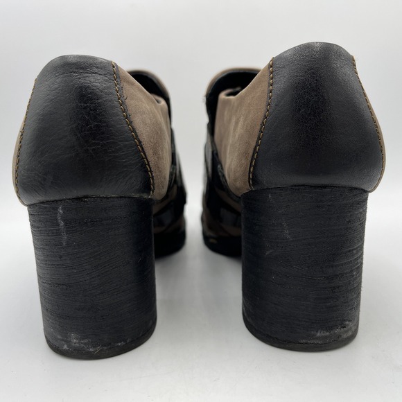 Born Leather Strappy Booties Womens US 8.5 M EU 40 Slip On Harness Chunky Heel - Picture 8 of 16